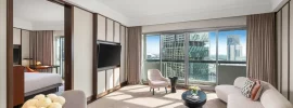Suite living room at Fairmont Singapore